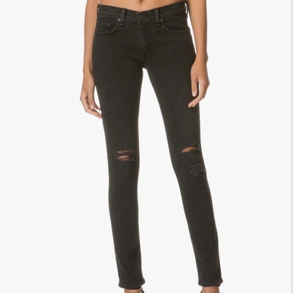 rag & bone jeans The Skinny in Rock with Holes sz 27 - Picture 1 of 14
